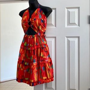 Open back Multi color Mini dress